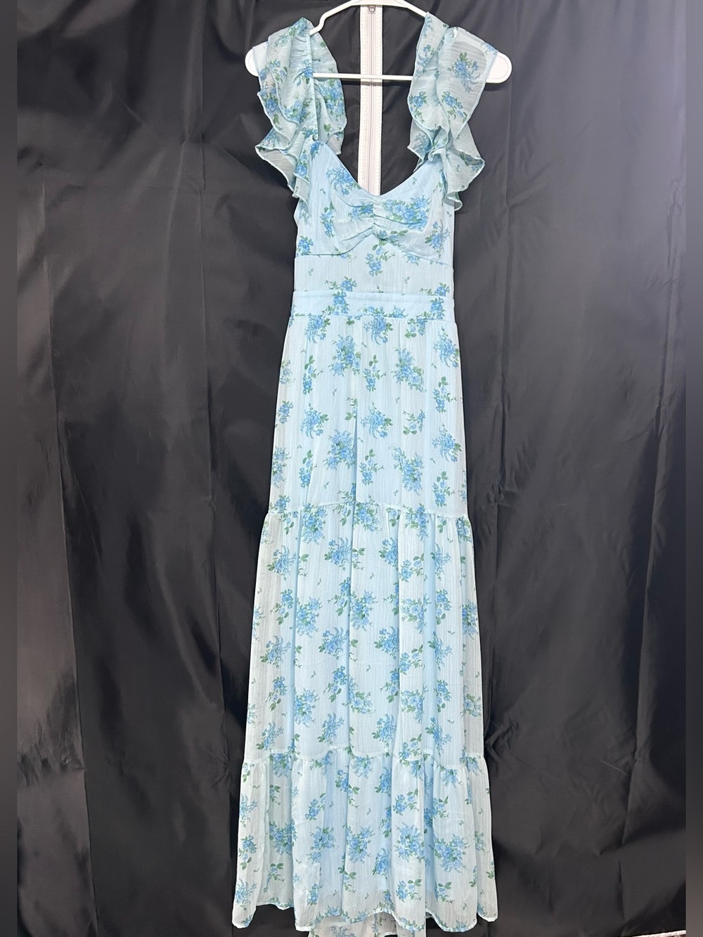 Blue Floral Ruffle Altar’d State Maxi Dress